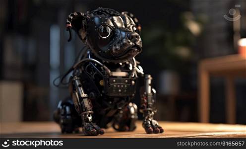 robotic dog, chihuahua cyborg pet generative ai.