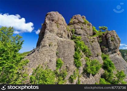 Rocche del Reopasso mount with carega do diao peak in Crocefieschi, Liguria, Italy