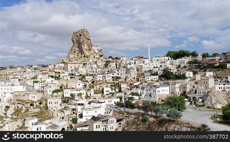 Rock apartments in a village in Cappadocia, Anatolia, Turkey