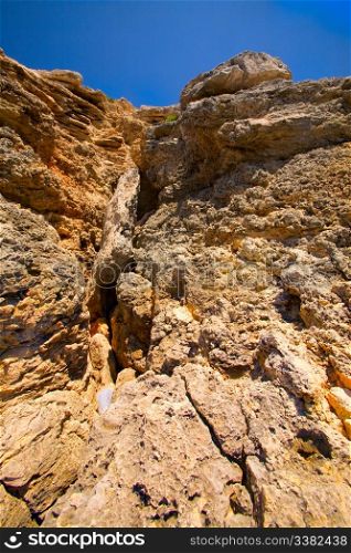 Rock cliffs on the island of Comino, Malta