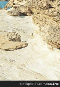 rock coastline of Scala in Kefalonia background