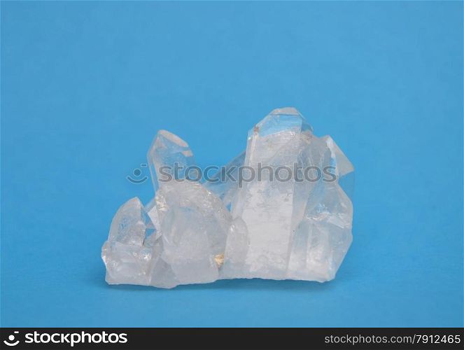 Rock crystal on blue