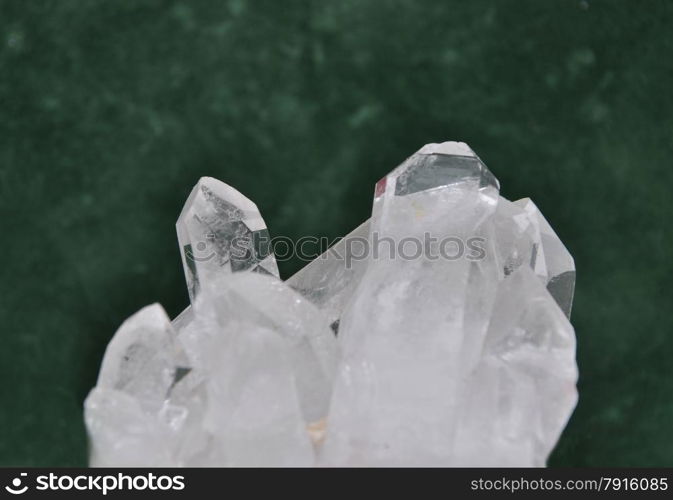 Rock crystal on green