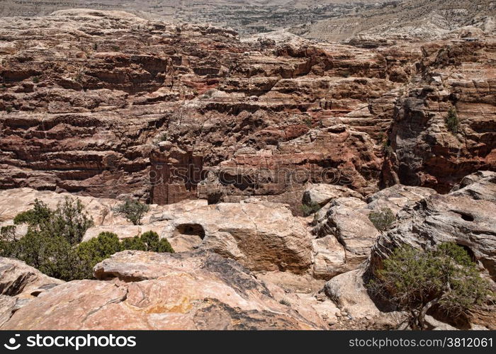 Rock cut architecture in Petra