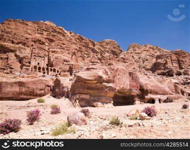 Rock cut architecture in Petra
