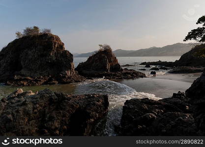 Rock formation at the coast, Sayulita, Nayarit, Mexico