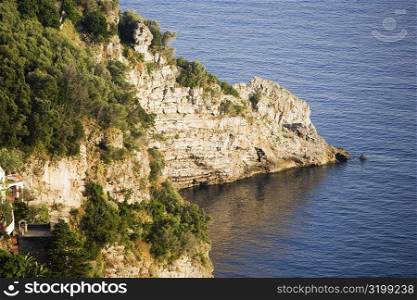 Rock formation at the seaside, Costiera Amalfitana, Salerno, Campania, Italy
