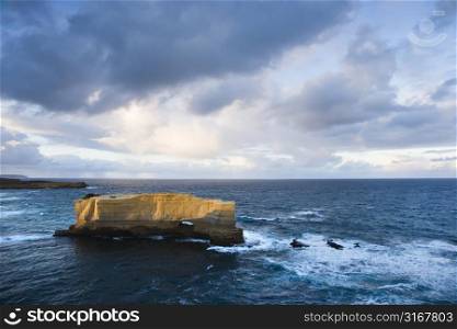 Rock formation in ocean in Australia on the Great Ocean Road.