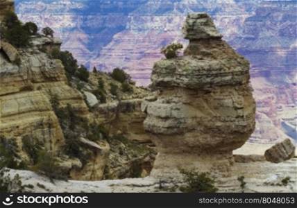 Rock formations are dramatic along Grand Canyon&rsquo;s Desert View Scenic Drive in Arizona.