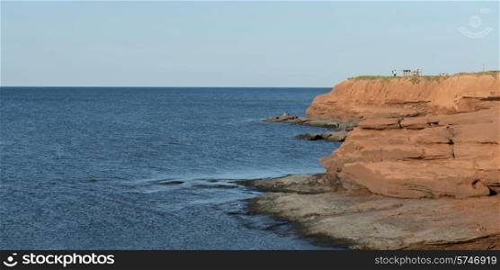 Rock formations at coastline, Cavendish Beach, Green Gables, Prince Edward Island, Canada