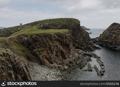 Rock formations at the coast, North Bird Island, Little Catalina, Bonavista Peninsula, Newfoundland And Labrador, Canada