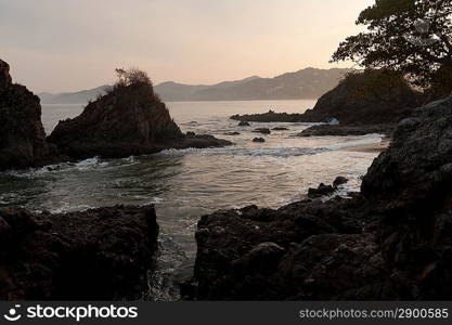 Rock formations at the coast, Sayulita, Nayarit, Mexico