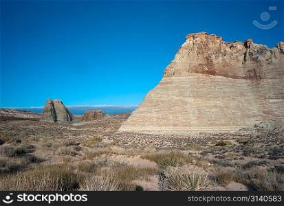 Rock formations in a desert, Utah, USA