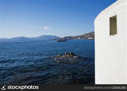 Rock formations in the sea, Mykonos, Cyclades Islands, Greece