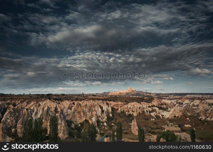 Rock formations of Cappadocia. Turkey. Horizontal photo