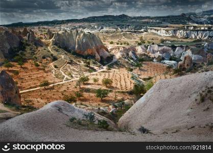 Rock formations of Cappadocia. Turkey. Horizontal photo