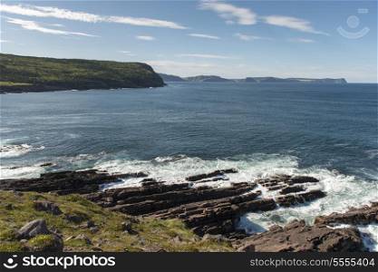Rock formations on coastline, Cape Spear, St. John&rsquo;s, Newfoundland And Labrador, Canada