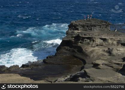 Rock formations on the coast, Makapuu Point, Hawaii Kai, Honolulu, Oahu, Hawaii, USA