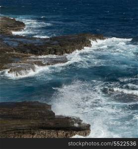 Rock formations on the coast, Makapuu Point, Oahu, Hawaii, USA