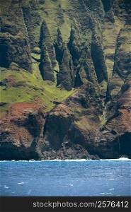 Rock formations on the coast, Na Pali Coast State Park, Kauai, Hawaii Islands, USA