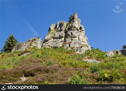 Rock fortress in Carpathian Mountains , Ukraine.
