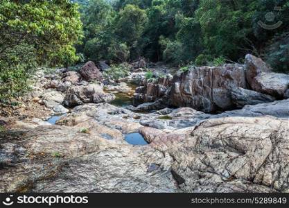rock in the tropical jungles of South East Asia