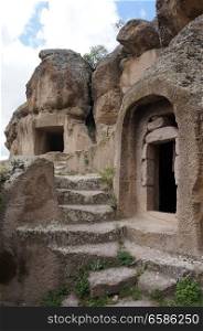 Rock monastery in Guzelurt in Cappadocia, Turkey