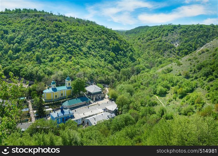 Rock Monastery in village Saharna, Republic Moldova. Europe.