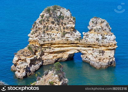 Rock near shore (Ponta da Piedade, Lagos, Algarve, Portugal).