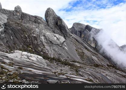Rock on the top of mount Kinabalu in Sabah, Borneo, Malaysia
