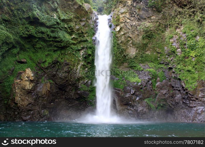 Rock, pool and waterfall in Batad, near Banaue