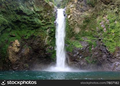 Rock, pool and waterfall in Batad, near Banaue