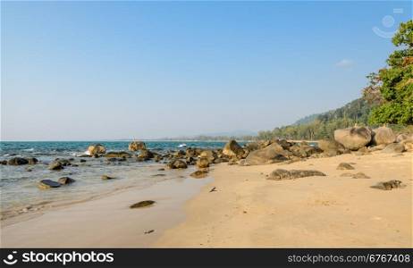 Rock shore beach at Khao Lak in Phang nga province, Thailand