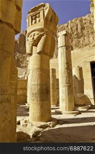 Rock statue in Hhatshepsut temple, Luxor, Egypt