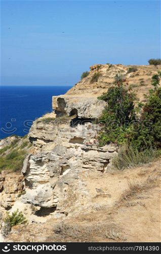 rock the Black Sea, point Fiolent, peninsula of Crimea, Ukraine