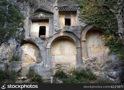 Rock tombs in Termessos near Antalya, Turkey