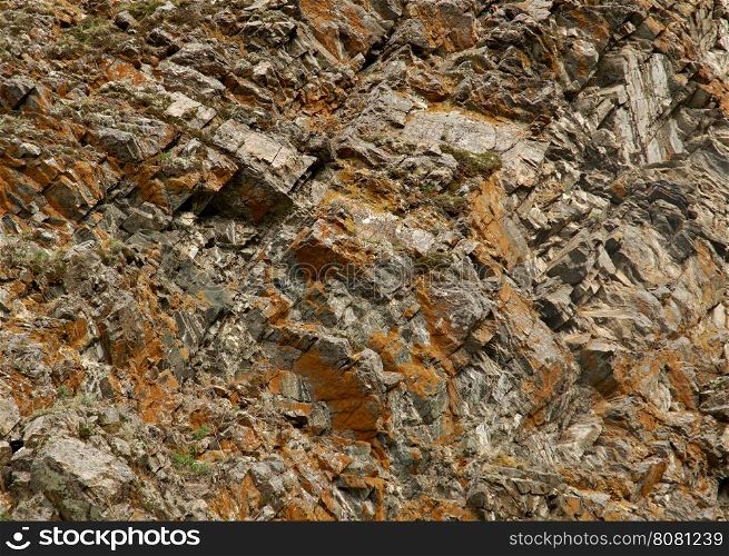 rock wall, Sarma canyon. Western shore of Lake Baikal.