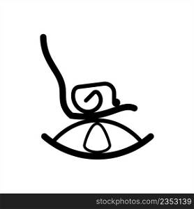 Rocking Chair Icon, Curved Band Chair Vector Art Illustration