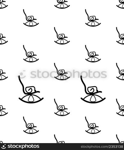 Rocking Chair Icon Seamless Pattern, Curved Band Chair Vector Art Illustration