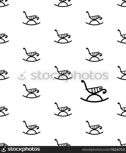 Rocking Chair Icon Seamless Pattern, Rocker Icon, Gentle Rocking Motion Chair Vector Art Illustration