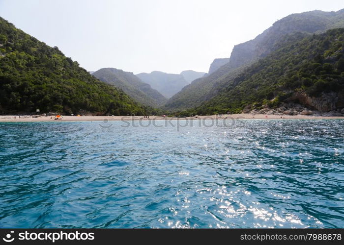 Rocks and caves around the coast of Cala Gonone, Sardinia