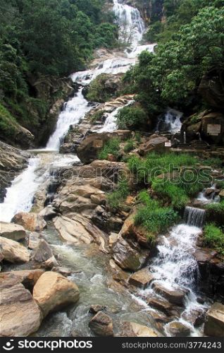 Rocks and Ravana waterfall near Ella, Sri Lanka