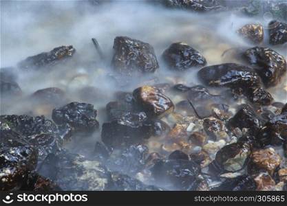 Rocks and water from a waterfall