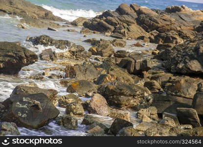 Rocks by the sea in the morning