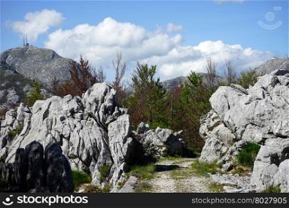 Rocks in Lovcen national park in Montenegro