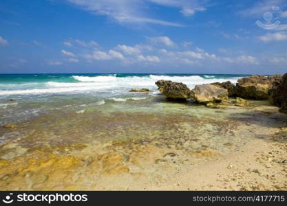 Rocks in ocean. Mexico. Island of Women