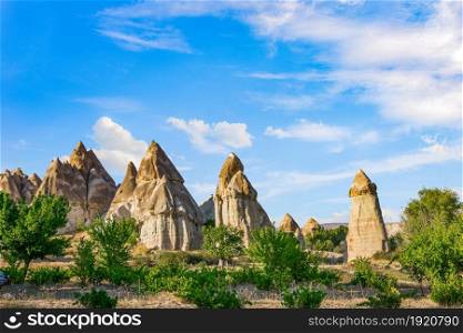 Rocks in Valley of Love at summer, Cappadocia. Rocks in Valley of Love