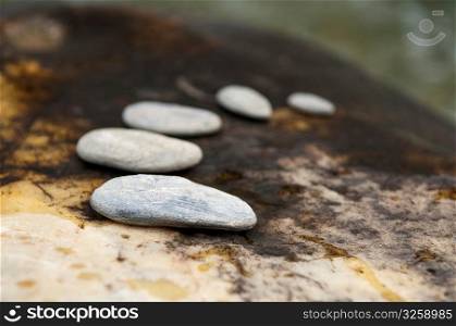 Rocks lined up