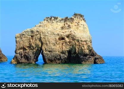 Rocks near beach Dos Tres Irmaos (Portimao, Alvor, Algarve, Portugal).