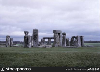 Rocks on a landscape, Stonehenge, Wiltshire, England